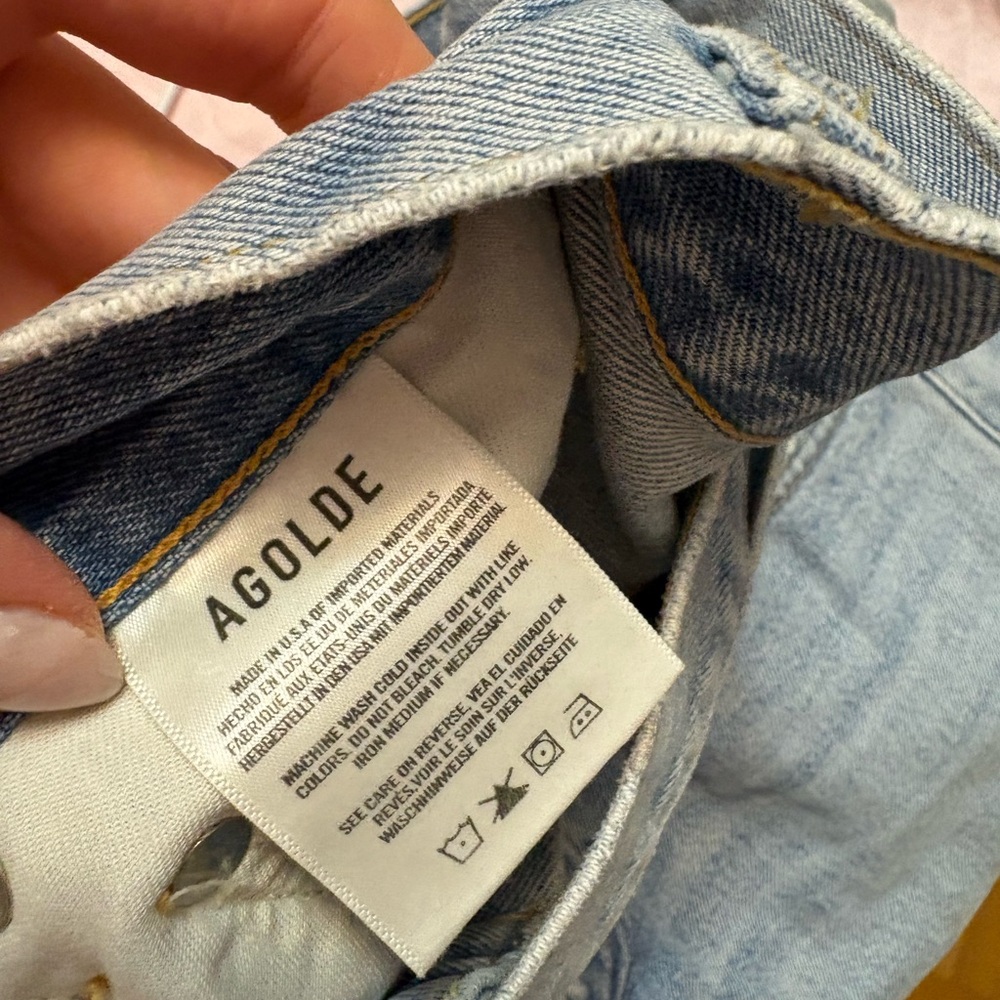 Agolde High Rise Light Blue Jeans - Picture 9 of 10